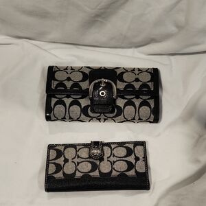 Elegant Black and Gray Women's Wallet Set